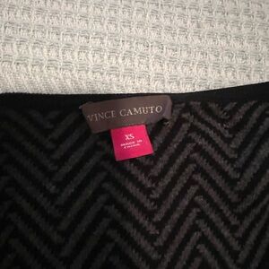 Vince Camuto Black and Gray Zigzag Top